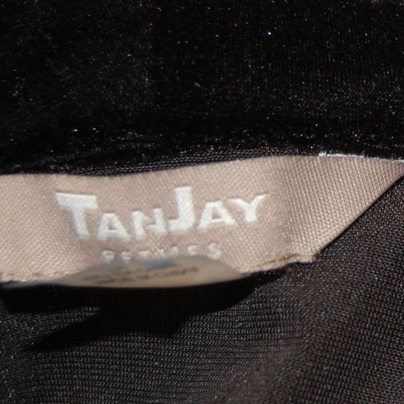 TAN JAY  Women's Black/Silver Velour Jacket Size Large Petite - Picture 7 of 9